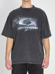 Balenciaga Washed Black Cotton Medium Fit T-Shirt
