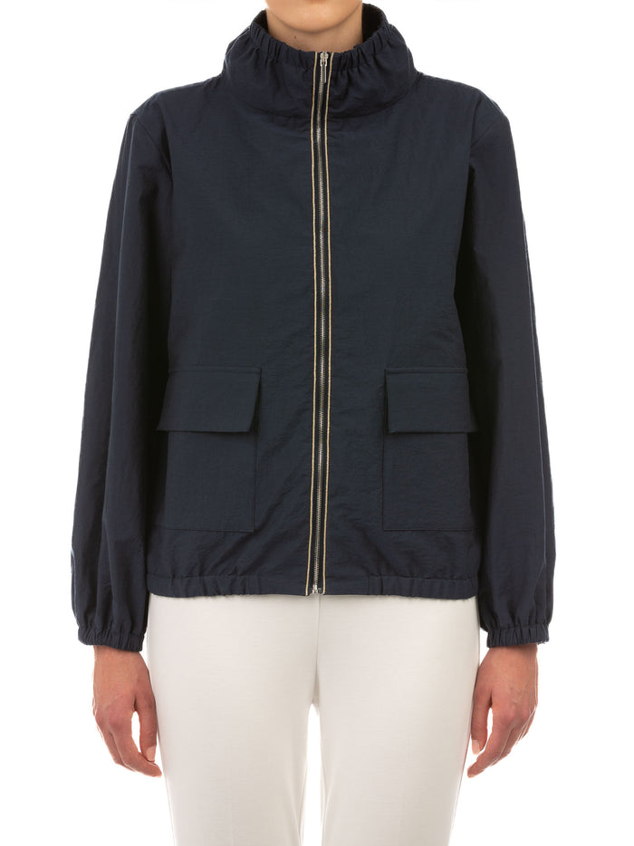 Le Tricot Perugia Blue Cotton Blend Jacket