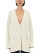 Balenciaga Logo Jacquard Faux Fur Cardigan