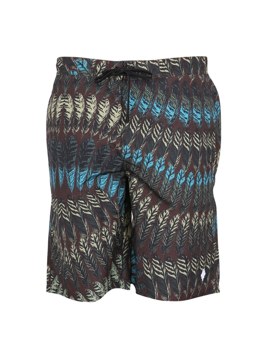 Marcelo Burlon County Of Milan Logo Print Boxer Swimsuit
