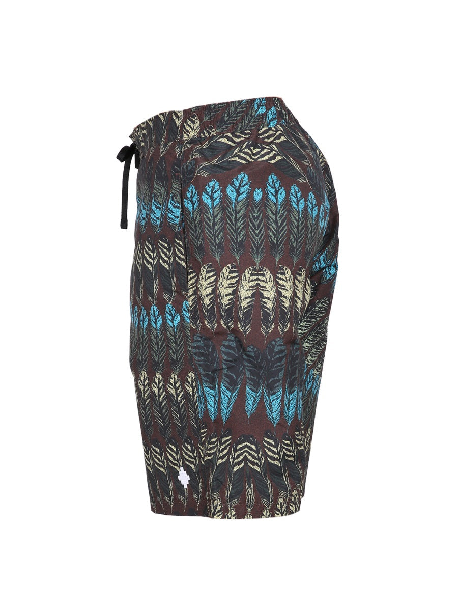 Marcelo Burlon County Of Milan Logo Print Boxer Swimsuit