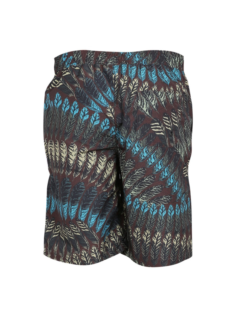 Marcelo Burlon County Of Milan Logo Print Boxer Swimsuit