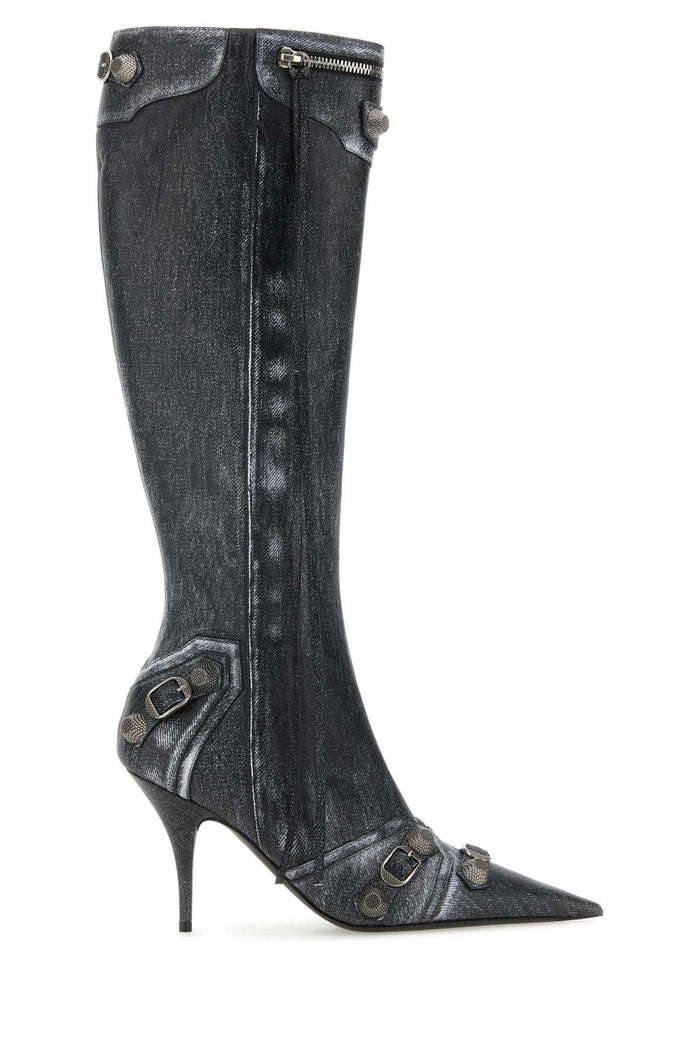 Balenciaga Printed Nappa Leather Cagole Boots