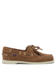 Sebago Portland Artisan Ox Brown Leather Rubber Lace-Up Loafers.