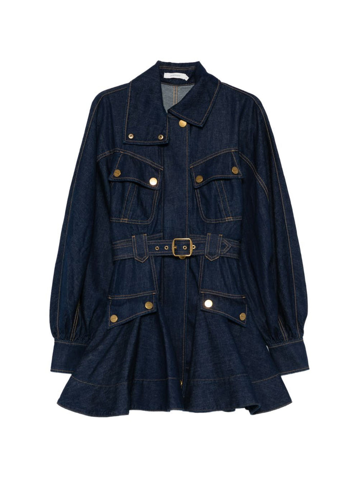 Zimmermann Luna Denim Utility Mini Dress