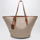 Saint Laurent Cappuccino Canvas Panier Shopping Bag
