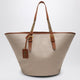 Saint Laurent Desert-Coloured Shoulder Bag In Canvas And Leather