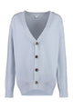 Bottega Veneta Powder Blue Stretch Cashmere Blend Cardigan