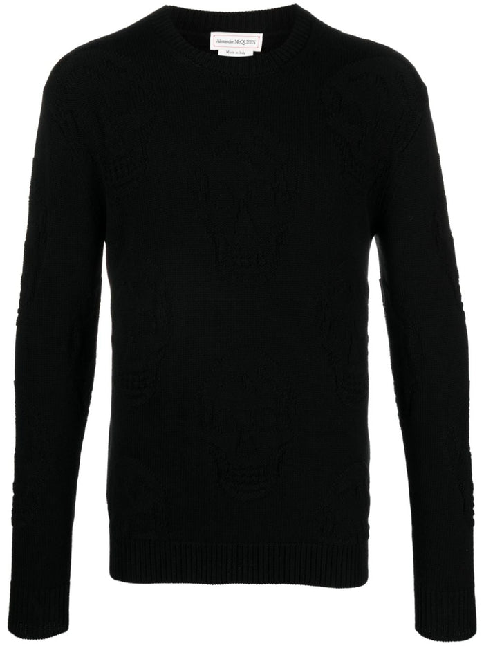 Alexander Mcqueen Skull Knitted Cotton Jumper