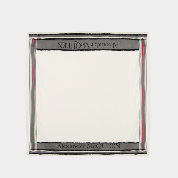 Alexander Mcqueen Ivory Wool Blend Foulard