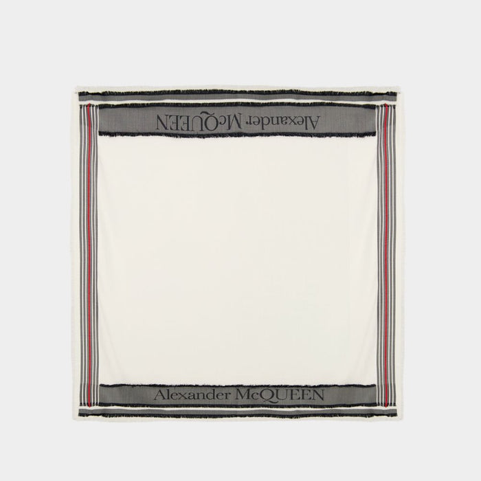 Alexander Mcqueen Ivory Wool Blend Foulard