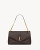 Saint Laurent Dark Brown Leather Big Calypso Shoulder Bag