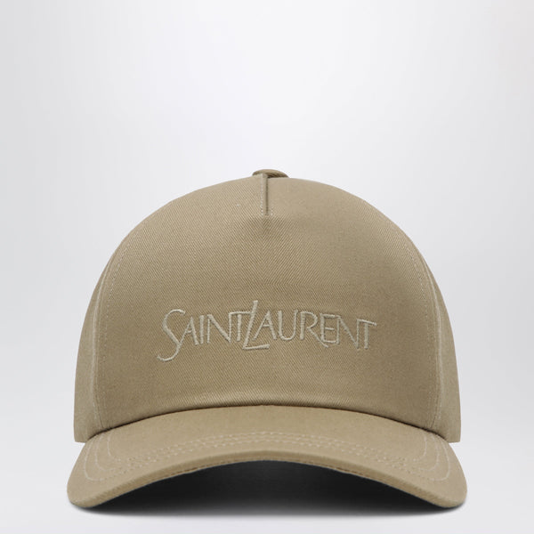 Saint Laurent Beige Baseball Cap With Embroidered Logo