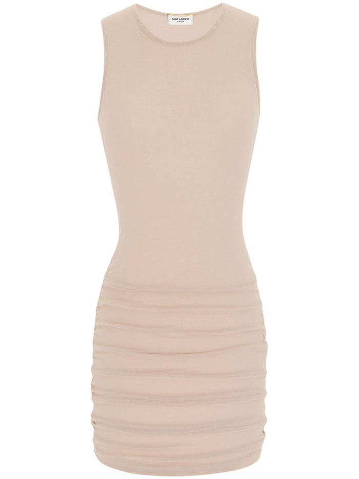 Saint Laurent Stretch Tulle Short Dress
