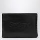 Saint Laurent Black Padded Leather Clutch Bag With Logo