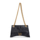Balenciaga Black Leather Small Crush Shoulder Bag