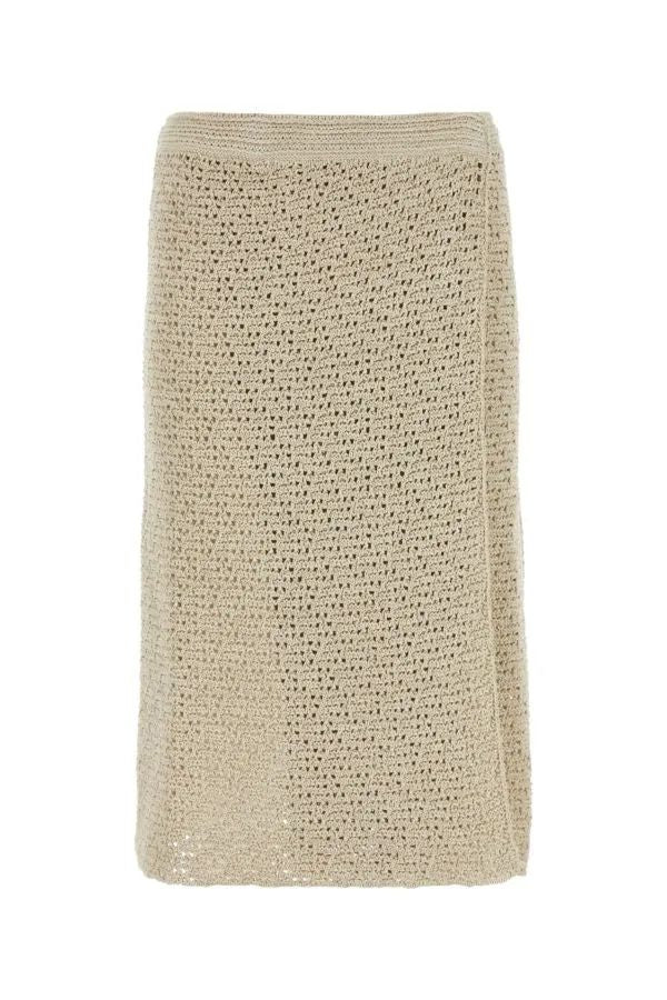 Bottega Veneta Sand Crochet Skirt