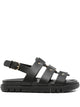 Ferragamo Black Buckle Strappy Heels