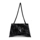 Balenciaga Black Leather Medium Crush Shoulder Bag