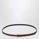 Saint Laurent Cassandre Extrathin Suede Belt In Brown