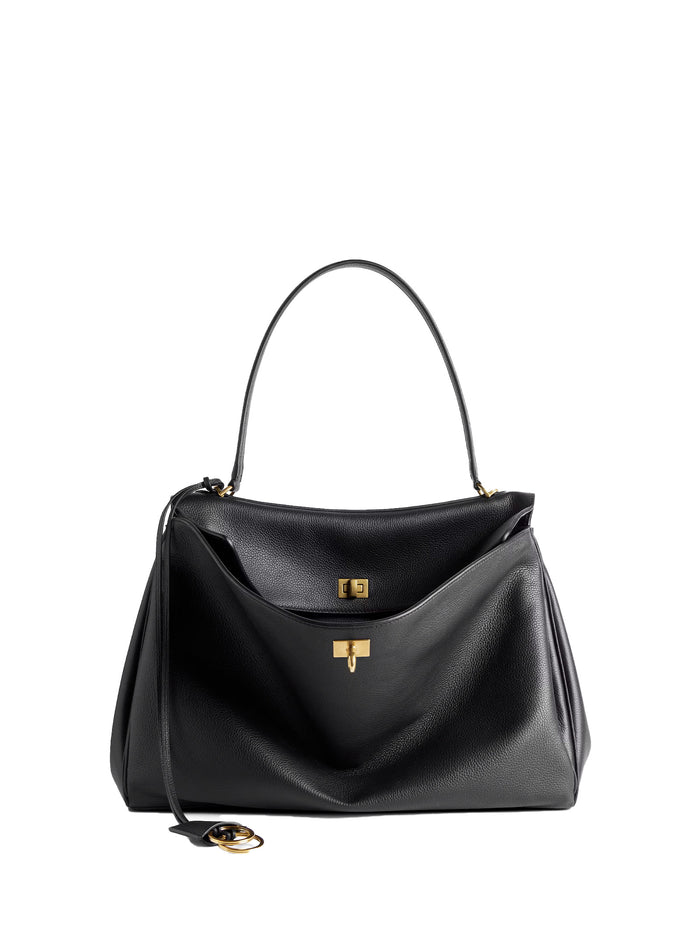 Balenciaga Black Leather Large Rodeo Handbag