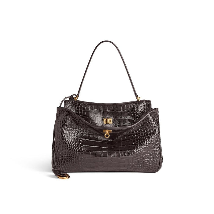Balenciaga Dark Brown Leather Rodeo Handbag