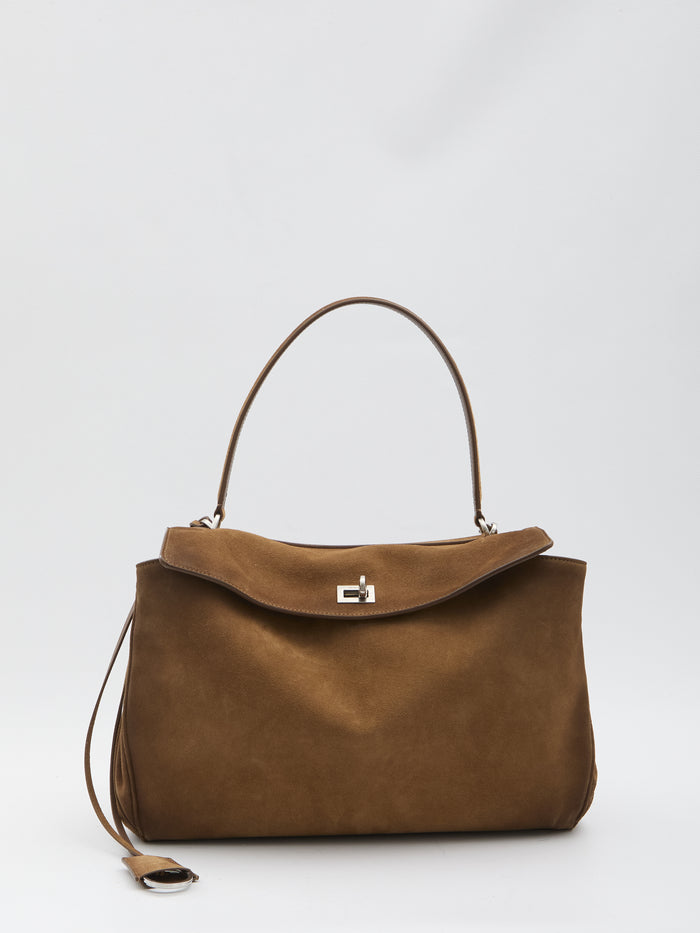 Balenciaga Brown Top Handle Turn Lock Bag