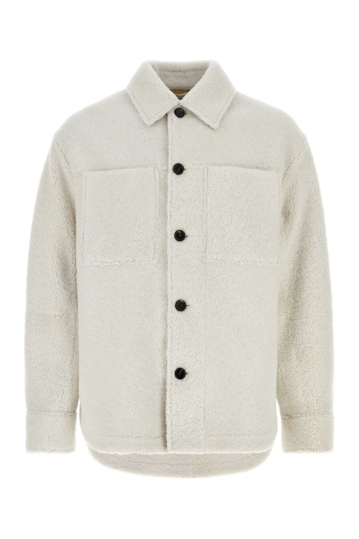 Bottega Veneta Chalk Shearling Oversize Shirt