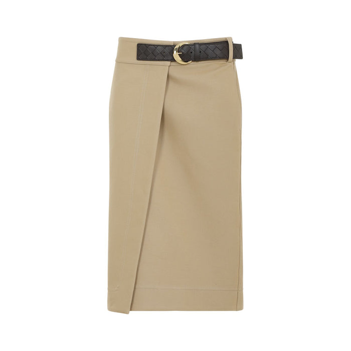 Bottega Veneta Rear Slit Midi Skirt