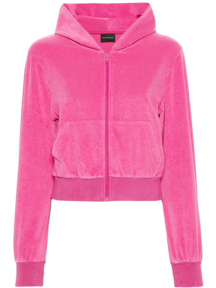 Balenciaga Velvet Zipped Hoodie