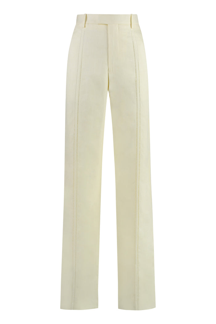 Bottega Veneta Cream Linen Pant