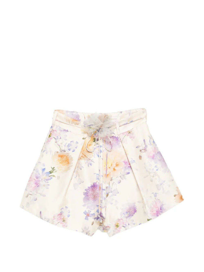 Zimmermann Zimmermann Luna Tuck High-Waist Shorts