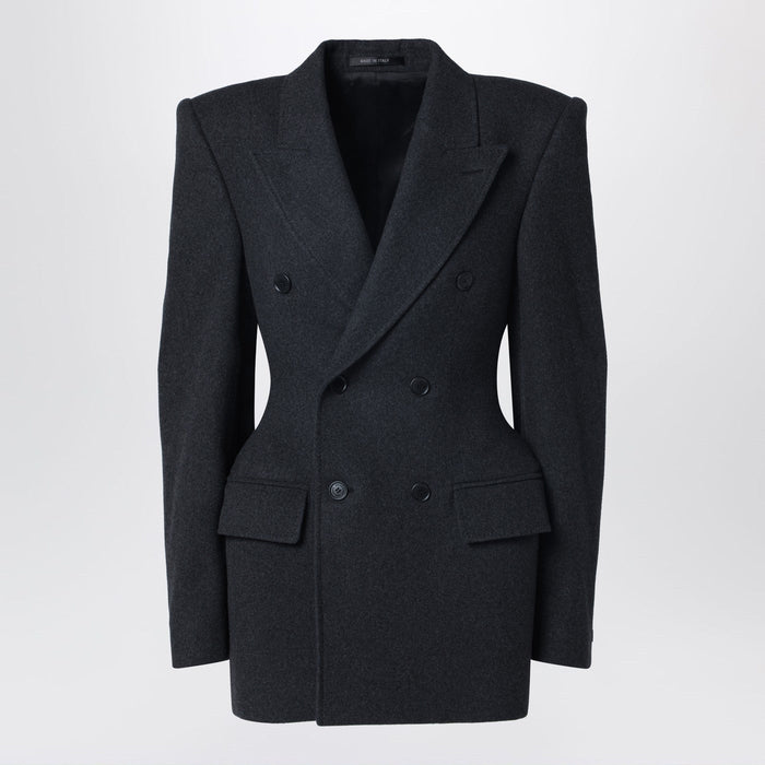 Balenciaga Grey Double-Breasted Cashmere Jacket