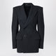Balenciaga Grey Double-Breasted Cashmere Jacket