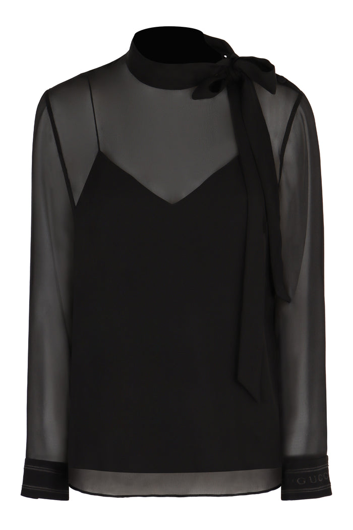 Gucci Pussy-Bow Silk Blouse