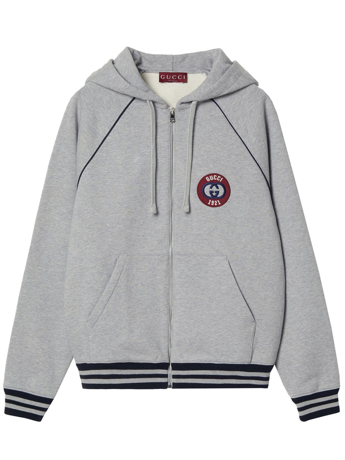 Gucci Grey Cotton Full Zip Sweatshirt