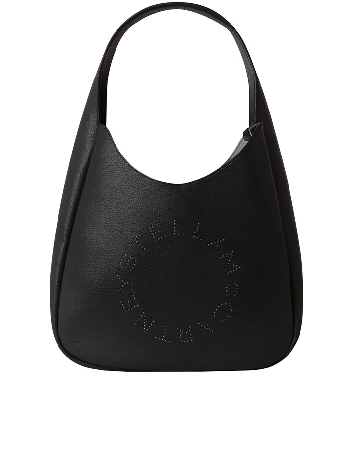 Stella Mccartney Black Leather Large Hobo Bag