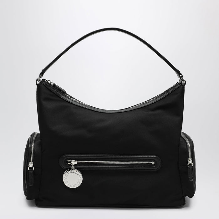 Stella Mccartney Dartmoor Shoulder Bag In Econyl, Ultra Black