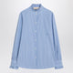 Valentino  Light Blue Striped Shirt In Cotton