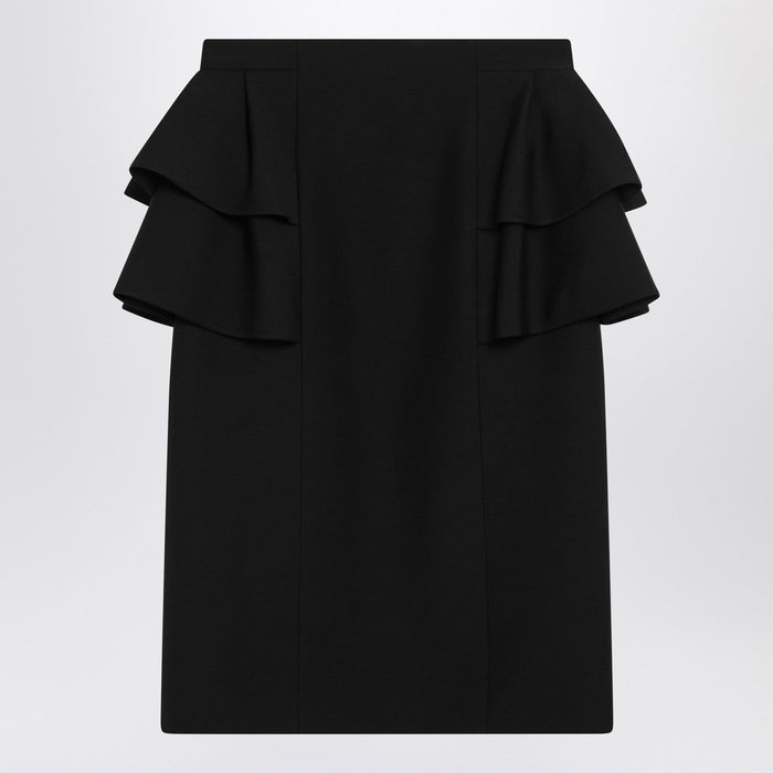 Valentino Black Skirt With Ruffles On The Sides