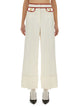 Valentino  Ivory Trousers With Gold V