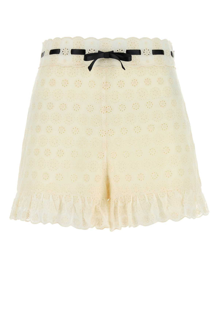 Valentino Garavani Ivory Lace Shorts