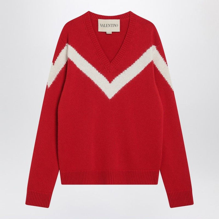 Valentino  Red Sweater With Vlogo On Bow