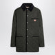 Valentino Olive Green Quilted Jacket With Vlogo Patch