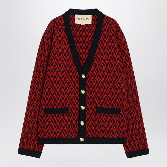 Valentino Cardigan With Toute La V Pattern