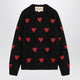 Valentino Jacquard Heart Pattern Sweater Black/Red