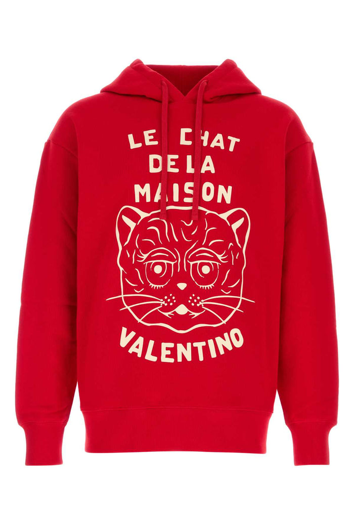 Valentino Garavani Red Cotton Sweatshirt