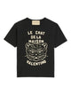 Valentino  Black T-Shirt With Le Chat De La Maison Print