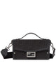 Fendi Baguette Soft Jacquard Black Polyamide Leather Bag