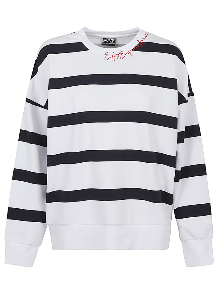 Ea7 White Cotton Clothing Sweaters